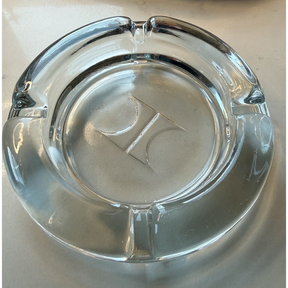 Vintage Hilton Hotel Casino Ashtray Las Vegas Clear Glass Collectable Tabacco